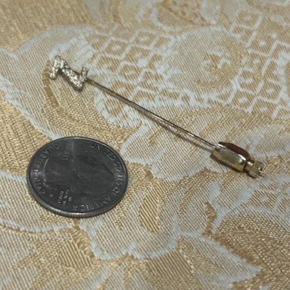 14K GOLD Textured “Z” Stick PIN - Picture 8 of 11